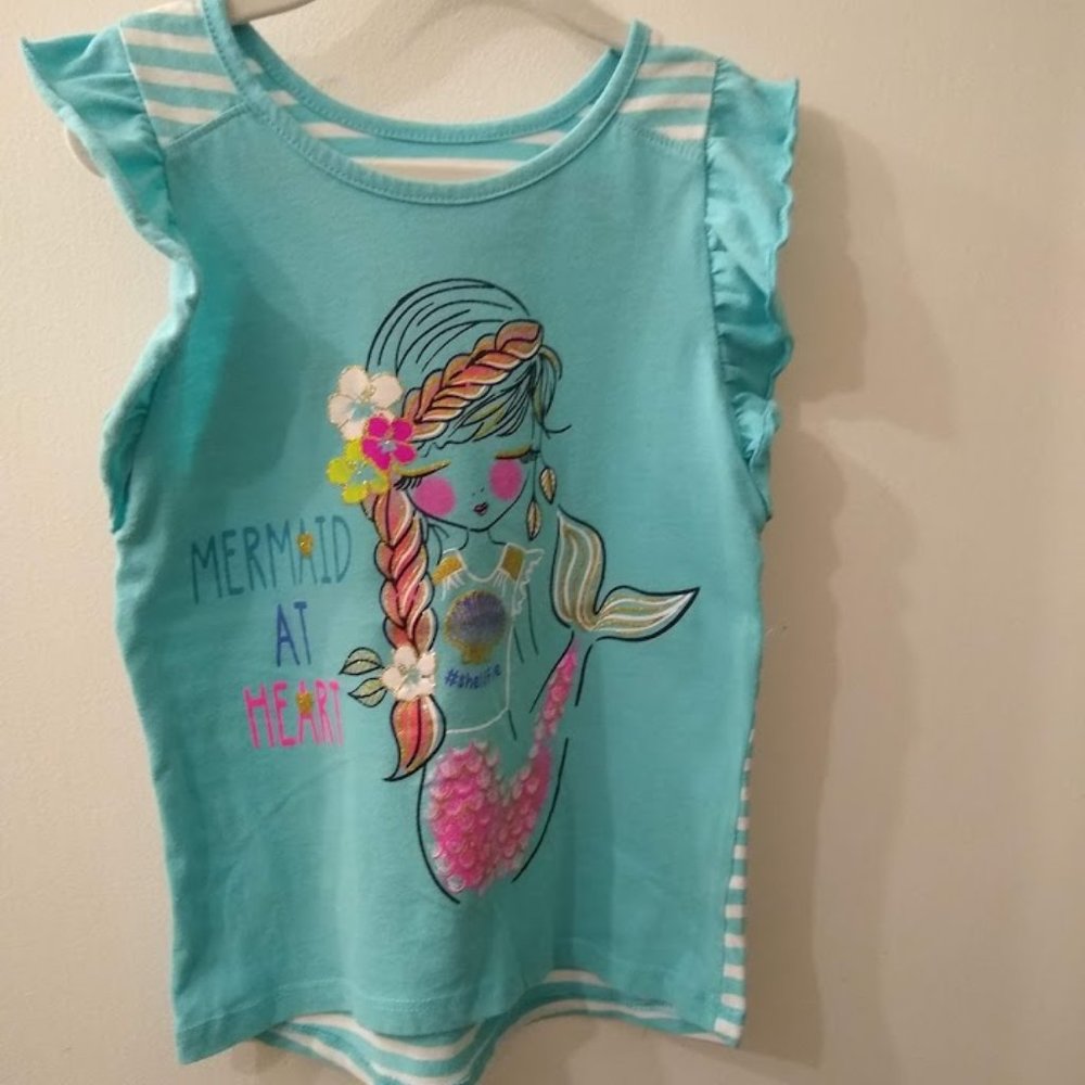 Mermaid at Heart - ruffles and stripes, girls 7
